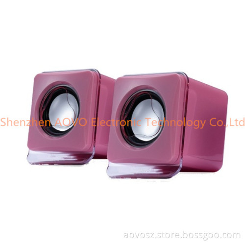 (AOVO-Water cube) Computers / Laptops Portable USB Mini Speaker